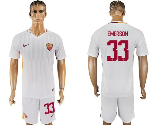 Roma #33 Emerson Away Soccer Club Jersey